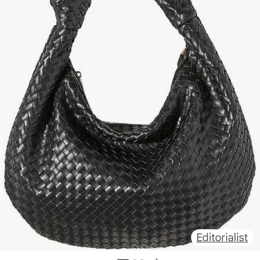 Melie Bianco Black Woven Hobo Bag - Picture 4 of 9